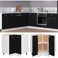 virtuves stūra skapītis, melns, 75,5X75,5X81,5 cm