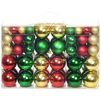 Ziemassvētku bumbas, 100 gab., sarkanas, zelta un zaļas