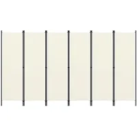 6-Paneļu istabas aizslietnis, krēmbalts, 300X180 cm