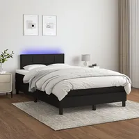 atsperu gulta ar matraci, Led, melns audums, 120X200 cm