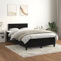 atsperu gulta ar matraci, melna samts, 120X200 cm