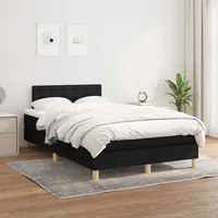 atsperu gultas rāmis ar matraci, melna audums, 120X200 cm