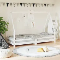 bērnu gultas rāmis, balts, 80X200 cm, priedes masīvkoks