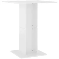 bistro galds, spīdīgi balts, 60X60X75 cm, kokskaidu plāksne