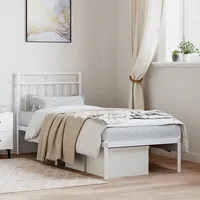 gultas rāmis ar galvgali, balts metāls, 80X200 cm