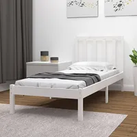 gultas rāmis, balts, priedes masīvkoks, 90X190 cm, vienvietīgs