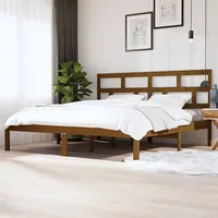 gultas rāmis, medus brūns, priedes masīvkoks, 200X200 cm