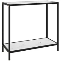 konsoles galdiņš, balts, 80X35X75 cm, rūdīts stikls