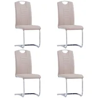 konsoles virtuves krēsli, 4 gab., kapučīno krāsas mākslīgā āda