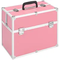 kosmētikas koferis, 37X24X35 cm, alumīnijs, rozā