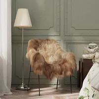 krēsla pārsegs, Islandes aitāda, brūns, 70X110 cm
