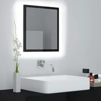 vannasistabas spogulis, Led, spīdīgi melns, 40X8,5X37Cm, akrils
