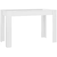 virtuves galds, 120X60X76 cm, spīdīgi balts, skaidu plāksne