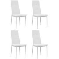 virtuves krēsli, 4 gab., balta mākslīgā āda