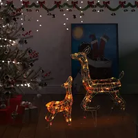 akrila ziemeļbriežu Ziemassvētku dekorācija, 160 krāsainas Led
