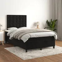 atsperu gulta ar matraci, melna samts, 120X200 cm