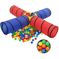 bērnu rotaļu tunelis ar 250 bumbiņām, krāsains