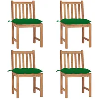 dārza krēsli ar matračiem, 4 gab., masīvs tīkkoks