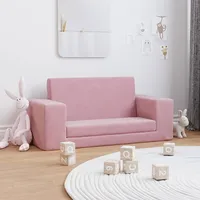 divvietīga bērnu dīvāngulta, rozā, mīksts plīšs
