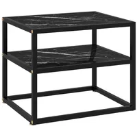 konsoles galdiņš, melns, 50X40X40 cm, rūdīts stikls
