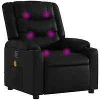 masāžas krēsls, atgāžams, melna mākslīgā āda