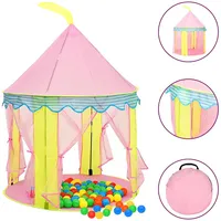 rotaļu telts ar 250 bumbiņām, rozā, 100X100X127 cm