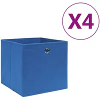 uzglabāšanas kastes, 4 gab., 28X28X28 cm, zils neausts audums