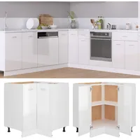 virtuves stūra skapītis, spīdīgi balts, 75,5X75,5X81,5 cm