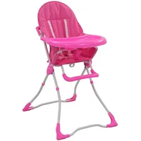 bērnu barošanas krēsls, rozā ar baltu