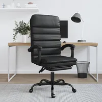 biroja masāžas krēsls, melna mākslīgā āda