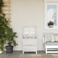 dārza uzglabāšanas kaste, balta, 50X49X56,5 cm, egles koks