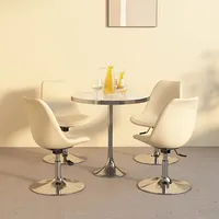grozāmi virtuves krēsli, 4 gab., krēmkrāsas audums