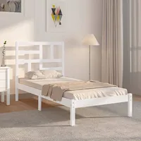 gultas rāmis, balts, masīvkoks, 75X190 cm, 2Ft6, vienvietīgs