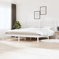 gultas rāmis, balts, priedes masīvkoks, 180X200 cm, 6Ft