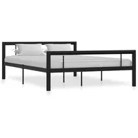 gultas rāmis, melns ar baltu, metāls, 120X200 cm