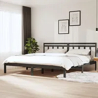 gultas rāmis, pelēks, masīvkoks, 180X200 cm, 6Ft, King izmērs
