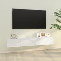 Tv skapīši, 2 gab., balti, 100X30X30 cm, inženierijas koks