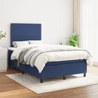 atsperu gultas rāmis ar matraci, zils, 120X200 cm, audums