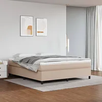 atsperu gultas rāmis, kapučīno krāsas, 180X200 cm, mākslīgā āda