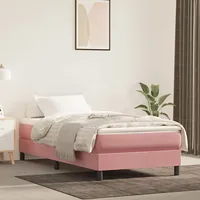 atsperu gultas rāmis, rozā samts, 90X200 cm