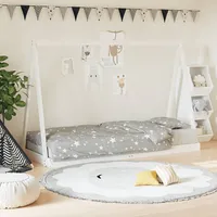 bērnu gultas rāmis, balts, 80X200 cm, priedes masīvkoks
