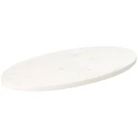 galda virsma, balta, 70X35X2,5 cm, priedes masīvkoks, ovāla
