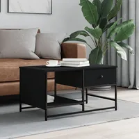 kafijas galdiņš, melns, 85,5X51X45 cm, inženierijas koks