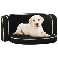 saliekams dīvāns suņiem, melns, 76X71X30 cm, lins, matracis