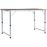 saliekams kempinga galds, alumīnijs, 120X60 cm