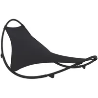 sauļošanās šūpuļkrēsls ar riteņiem, tērauds un melns tekstilēns