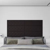 sienas paneļi, 12 gab., melni, 90X30 cm, mākslīgā āda, 3,24 m²