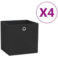 uzglabāšanas kastes, 4 gab., 28X28X28 cm, melns neausts audums