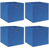 uzglabāšanas kastes, 4 gab., zilas, 32X32X32 cm, audums
