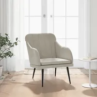 vidaXL atpūtas krēsls, gaiši pelēks, 63X76X80 cm, samts